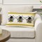 Bees Summer Throw Pillow Cover, 12 x 20 Inch Honey Stripes Cushion Case for Sofa Couch